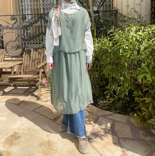 Pure Silk Tunic - Mint - Amenaa