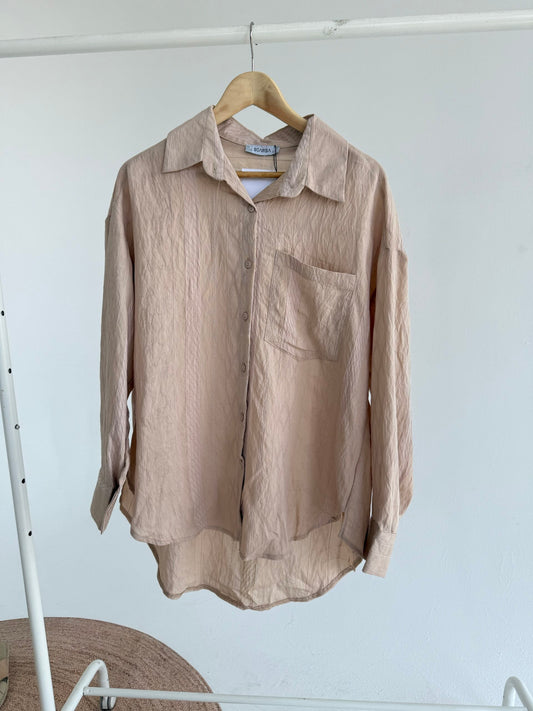 Textured Shirt - Beige - Amenaa