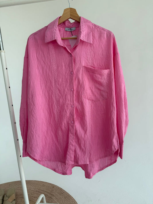 Textured Shirt - Pink - Amenaa