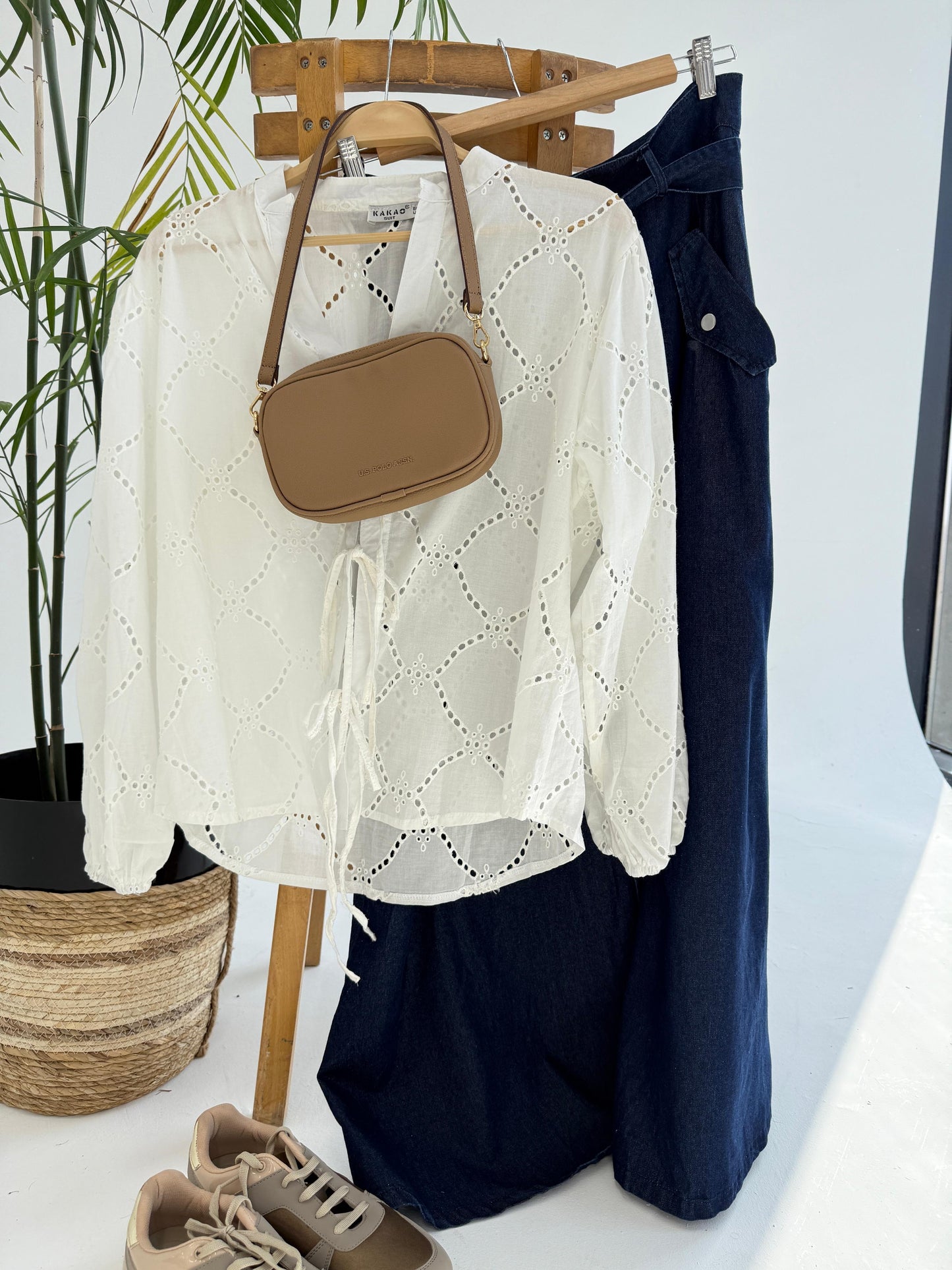 Amenaa Summer Rokama Tie Blouse, stylish lightweight blouse with tie detail, perfect for warm weather and casual wear.