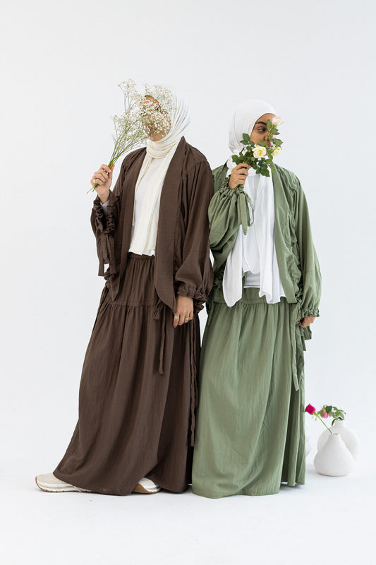 Amenaa flowy skirt set featuring a lightweight, breezy design with a relaxed fit and feminine silhouette.