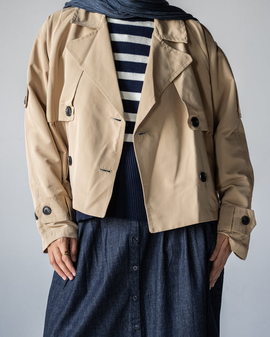 Cropped Gabardine Jacket - Amenaa