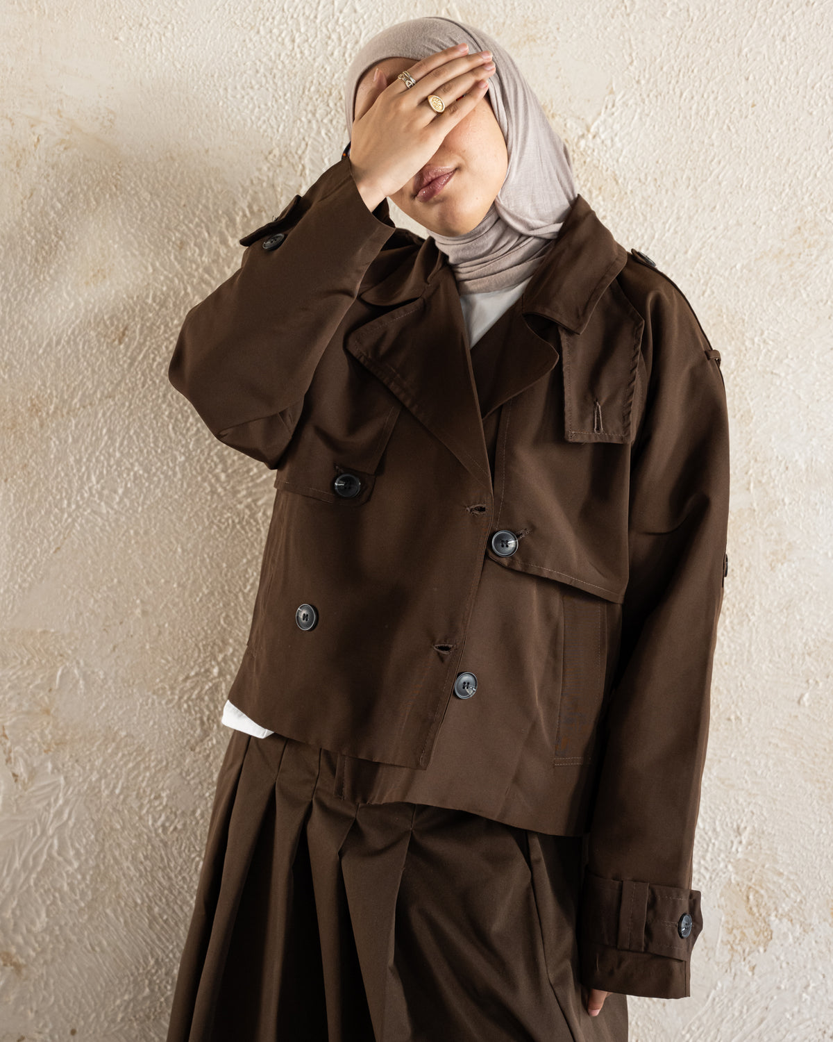 Cropped Gabardine Jacket