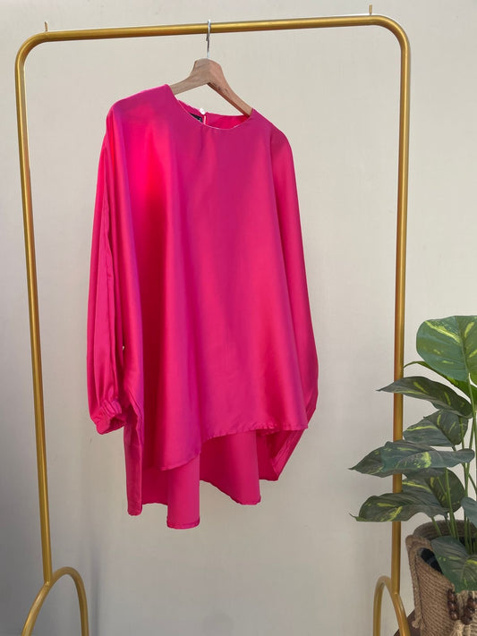 Satin Blouse - Fushia - Amenaa