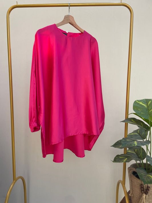 Satin Blouse - Fushia - Amenaa