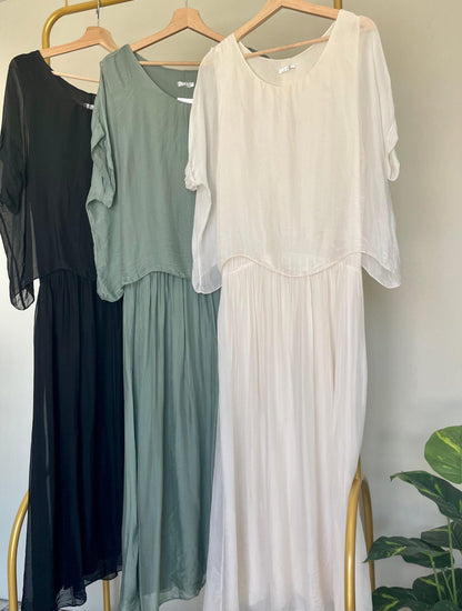 Pure Silk Tunic - Off White - Amenaa