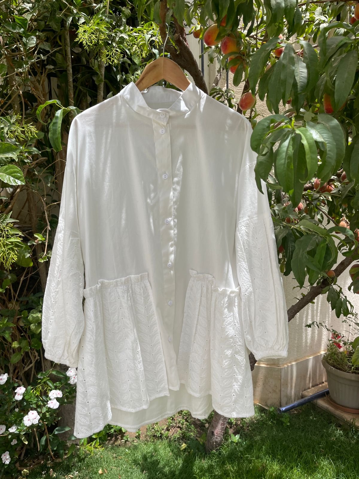 Rokama * Poplin Blouse - White - Amenaa