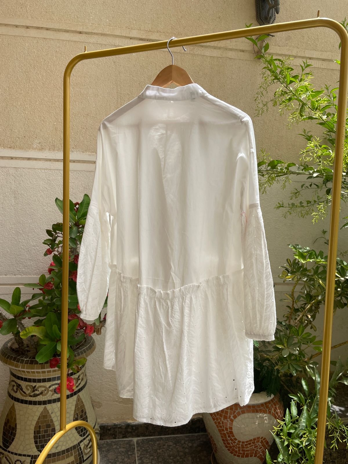 Rokama * Poplin Blouse - White - Amenaa