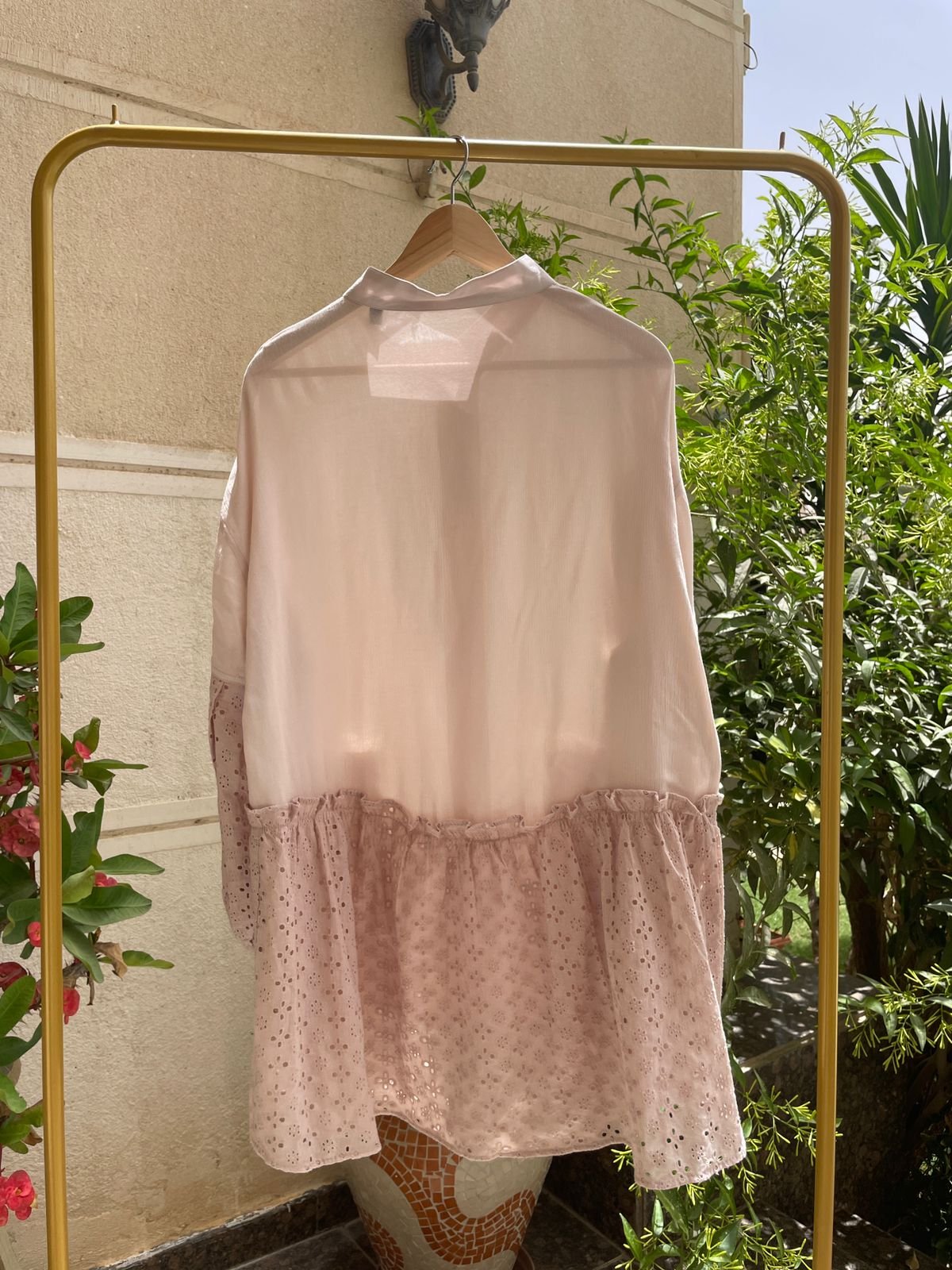 Rokama * Poplin Blouse - Beige - Amenaa