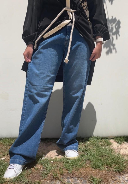 New Wide Leg Denim Pants - Amenaa