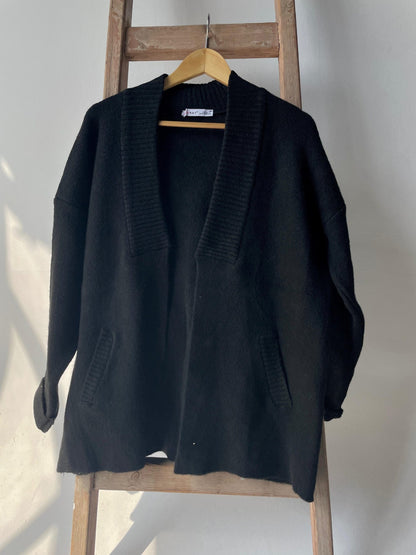 Soft Knit Cardigan - Black - Amenaa