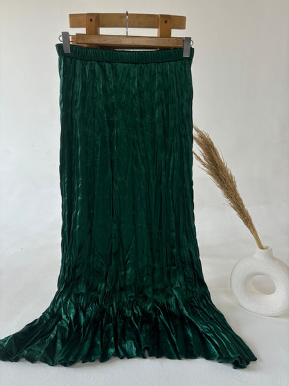 Crushed Skirt - Green - Amenaa