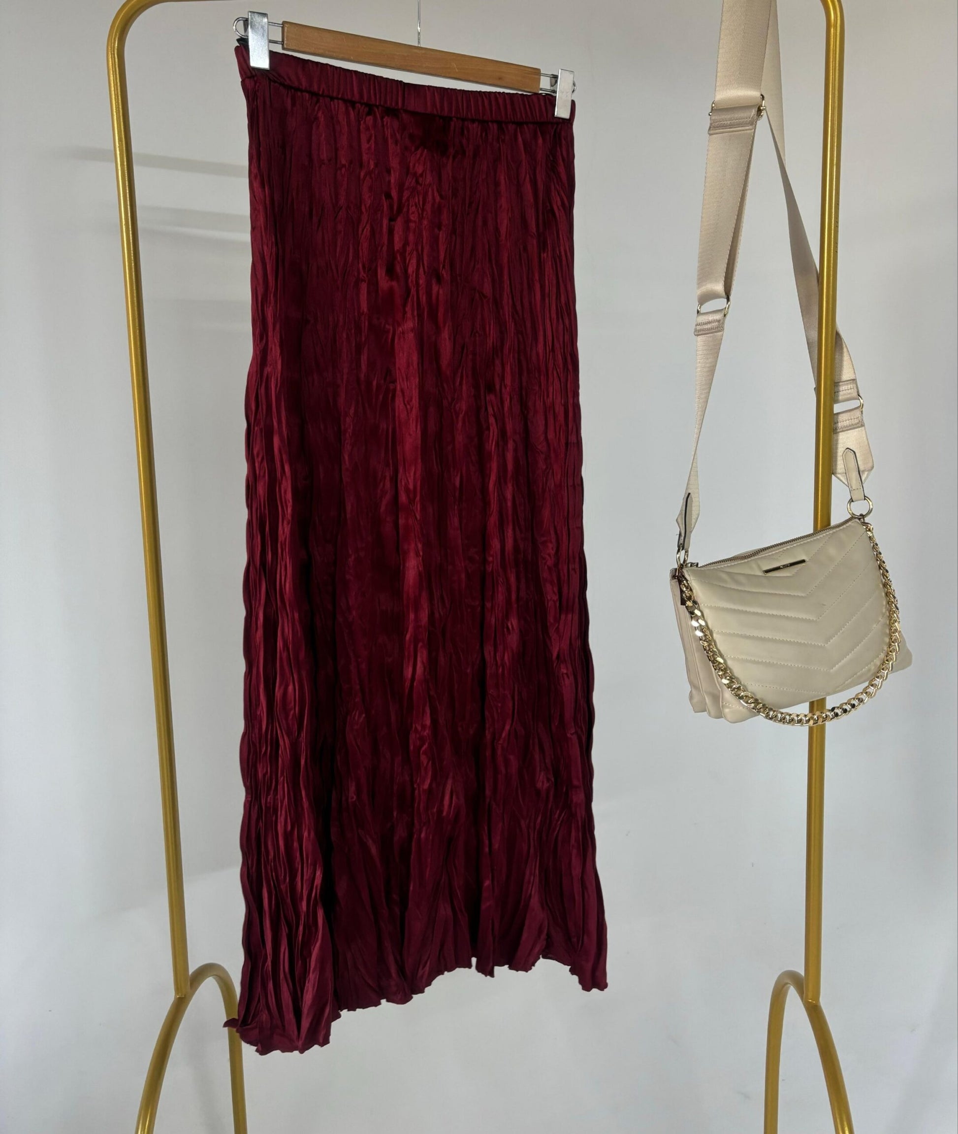 Crushed Skirt - Burgundy - Amenaa