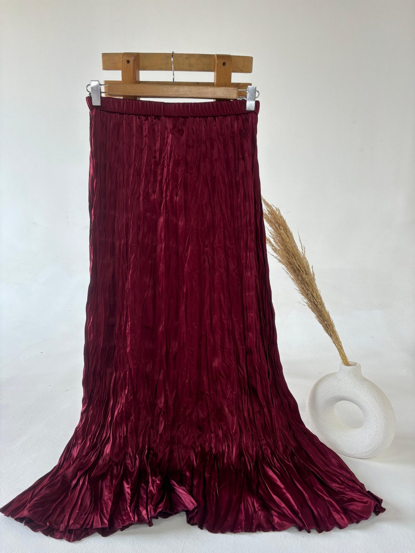 Crushed Skirt - Burgundy - Amenaa