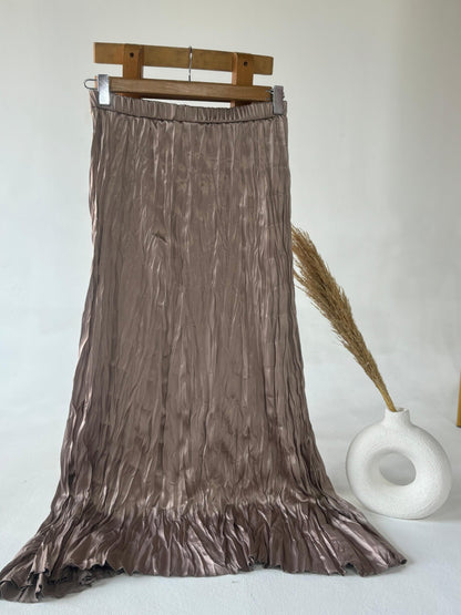 Crushed Skirt - Beige - Amenaa