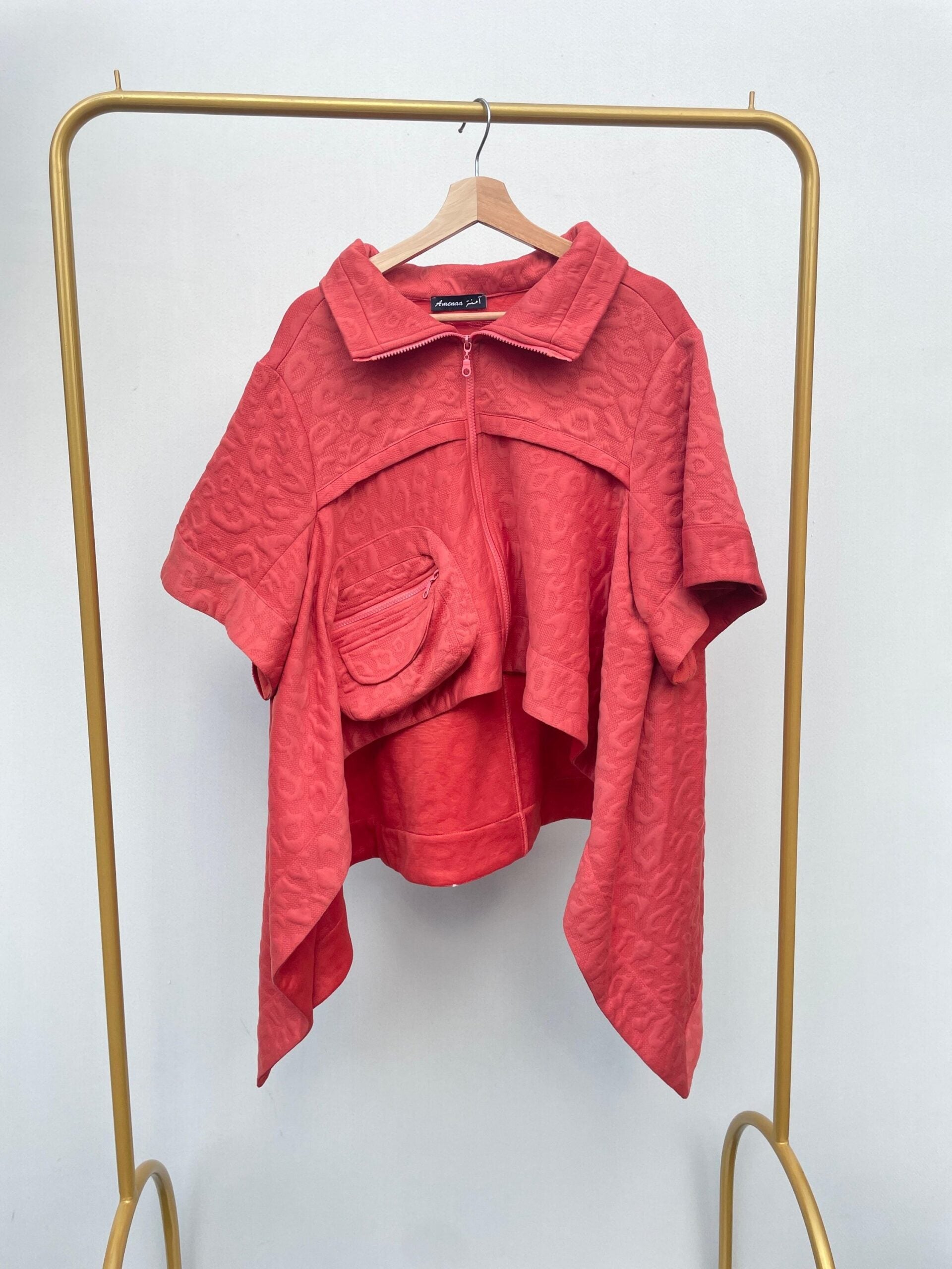 High Low Jacket - Orange Red - Amenaa