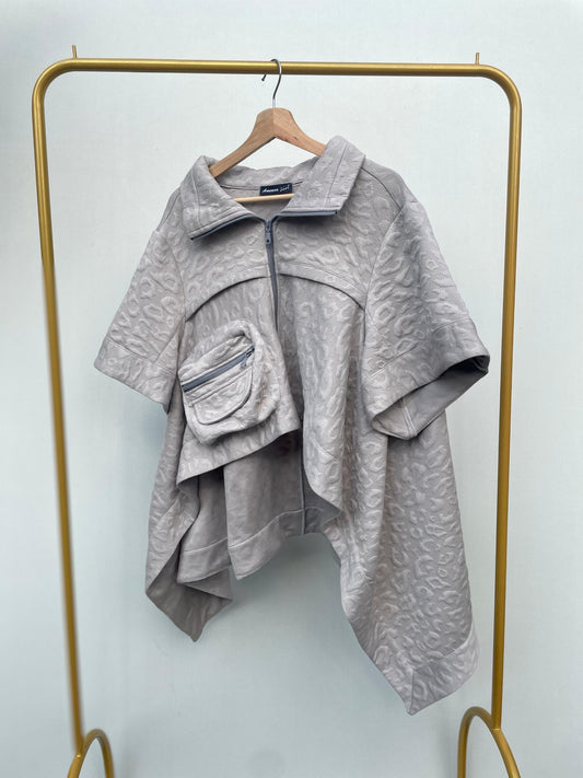 High Low Jacket - Gray - Amenaa