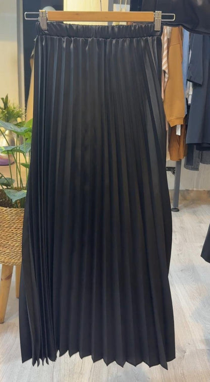 Satin Plisse Skirt - Amenaa