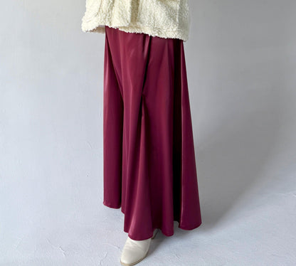 Satin Skirt - Burgundy - Amenaa