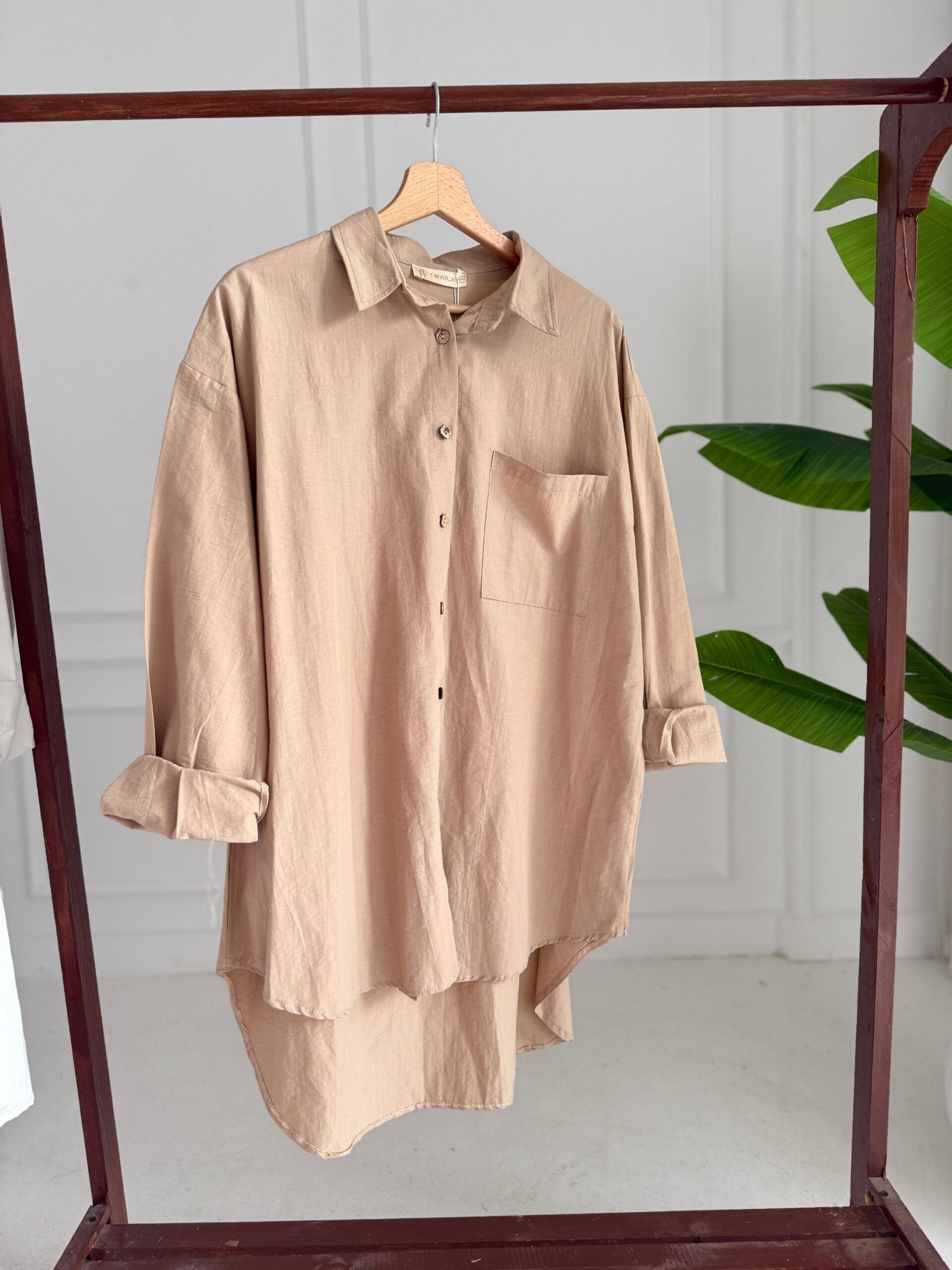 New Poplin Shirt - Beige - Amenaa