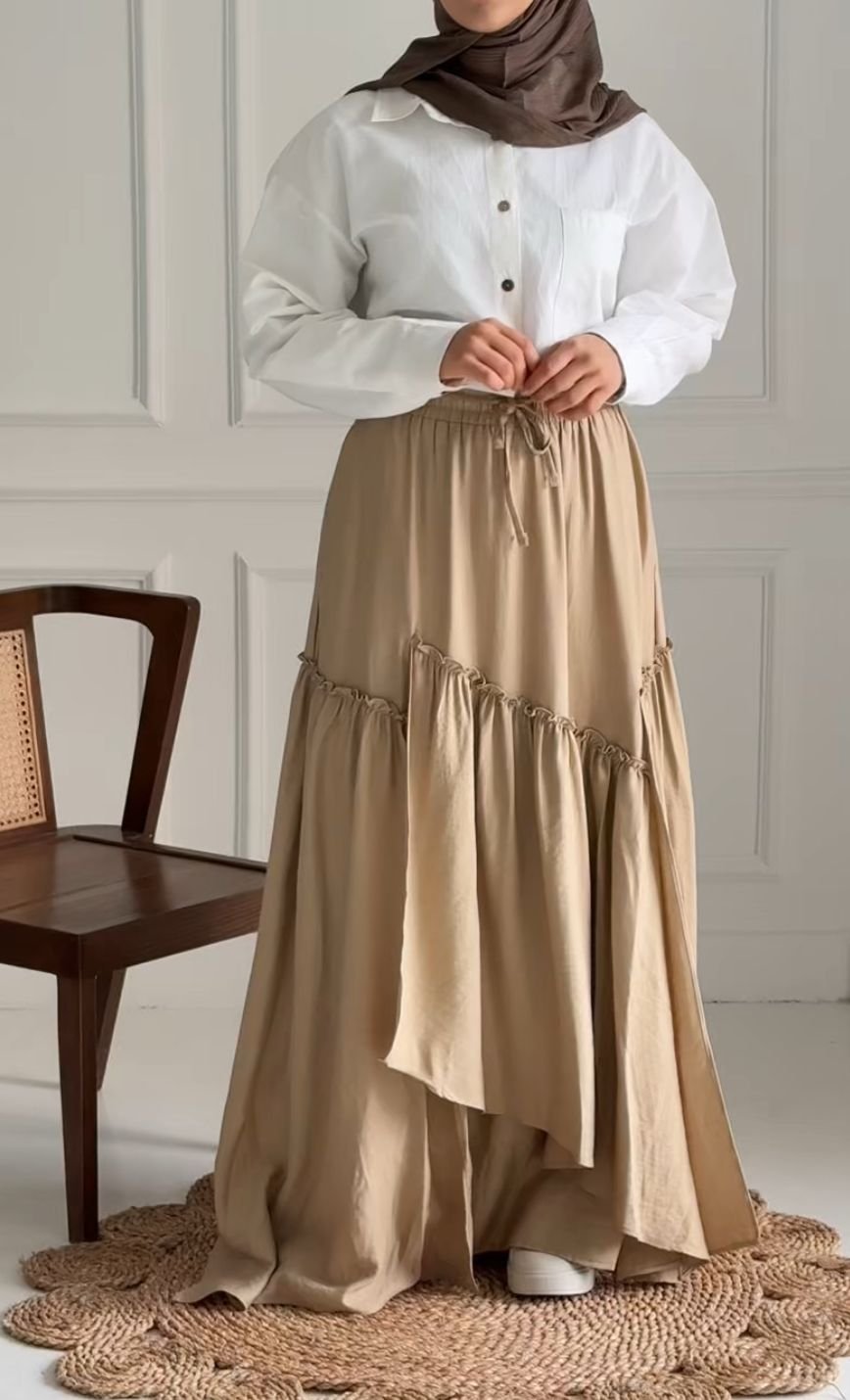 Flowy Skirt - Beige - Amenaa
