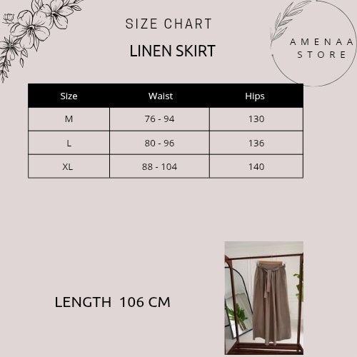 Linen Skirt - Beige - Amenaa