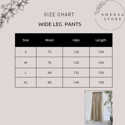 Gabardine Wide Leg Pants - Olive - Amenaa