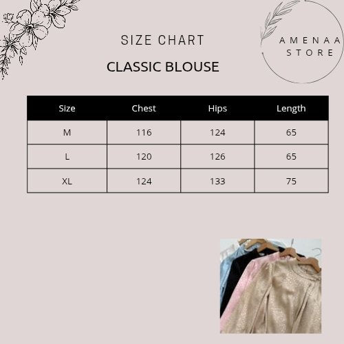 Classic Blouse ( Floral Pattern) - Beige - Amenaa