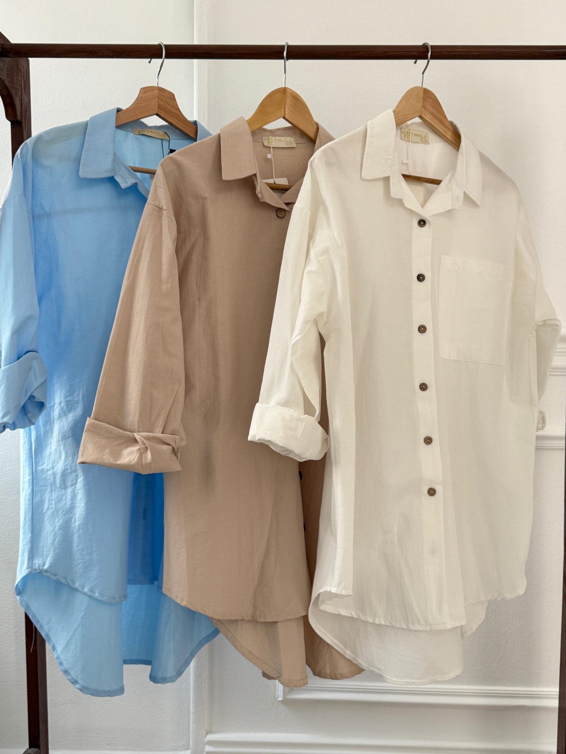 New Poplin Shirt - Beige - Amenaa