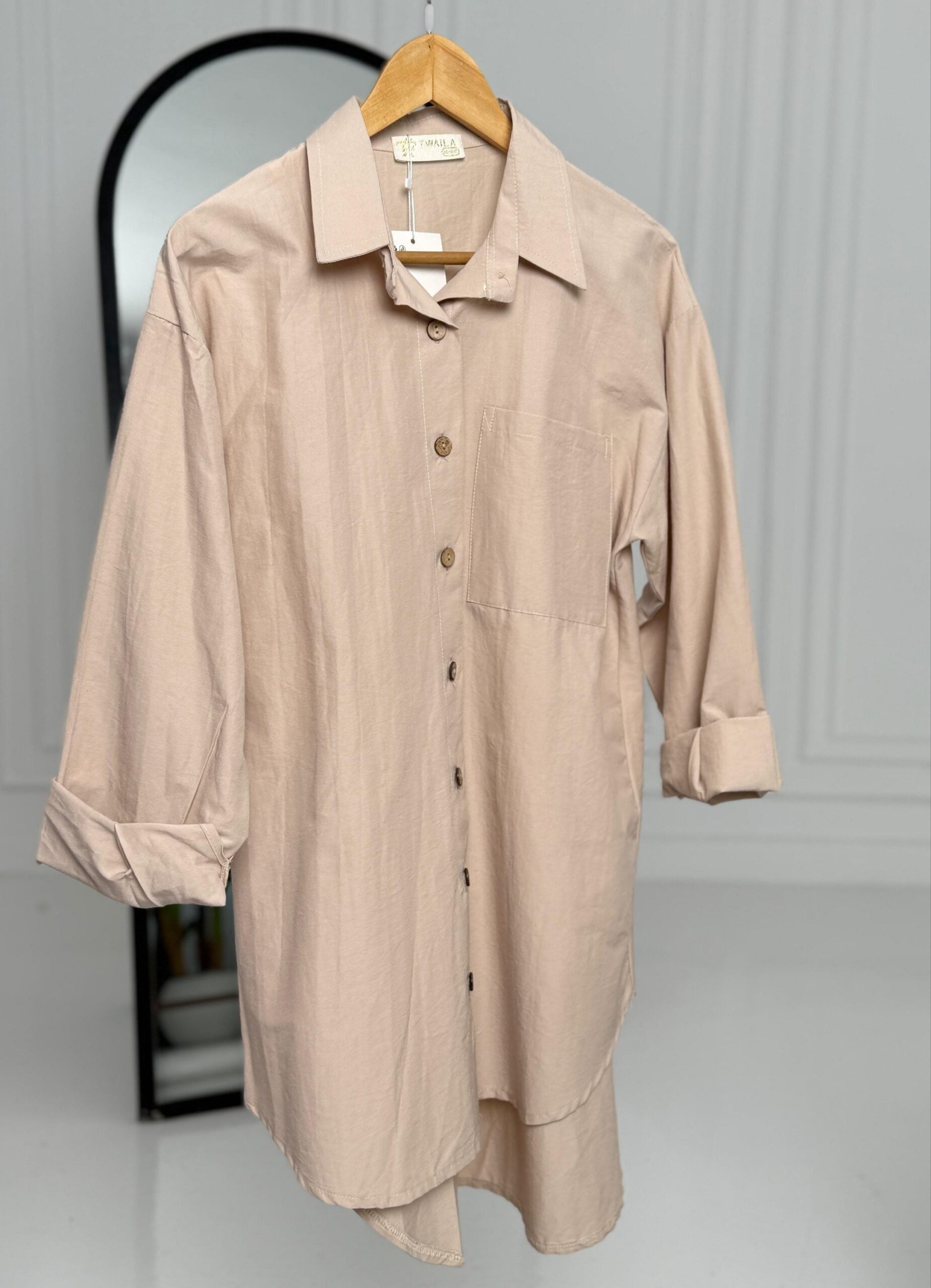 New Poplin Shirt - Beige - Amenaa