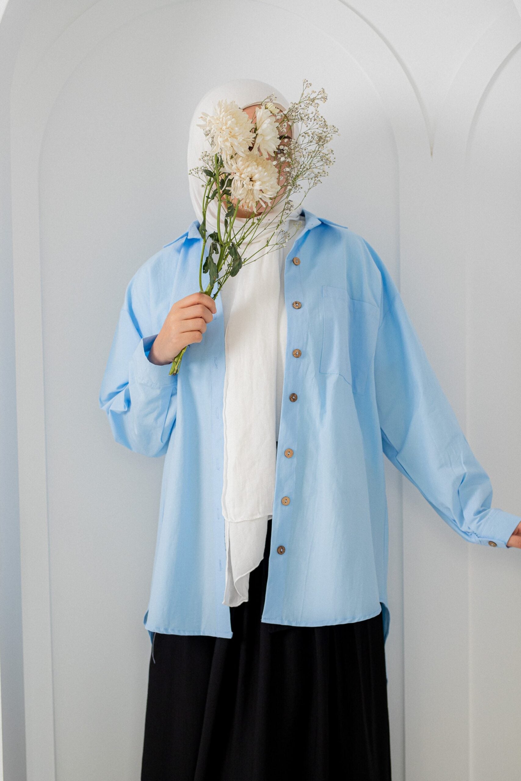 New Poplin Shirt - Baby Blue - Amenaa