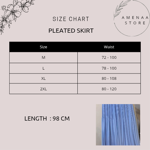 Pleated Skirt - Baby Blue - Amenaa