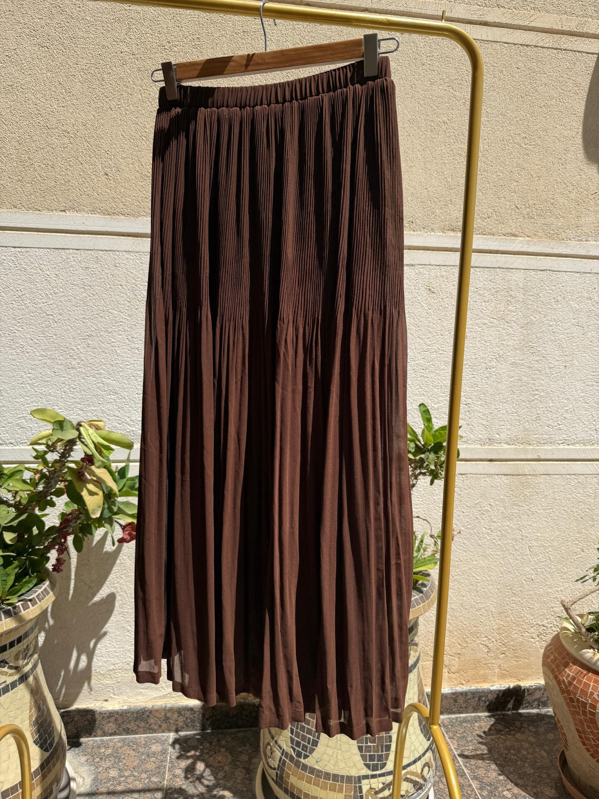 Pleated Skirt - Brown - Amenaa