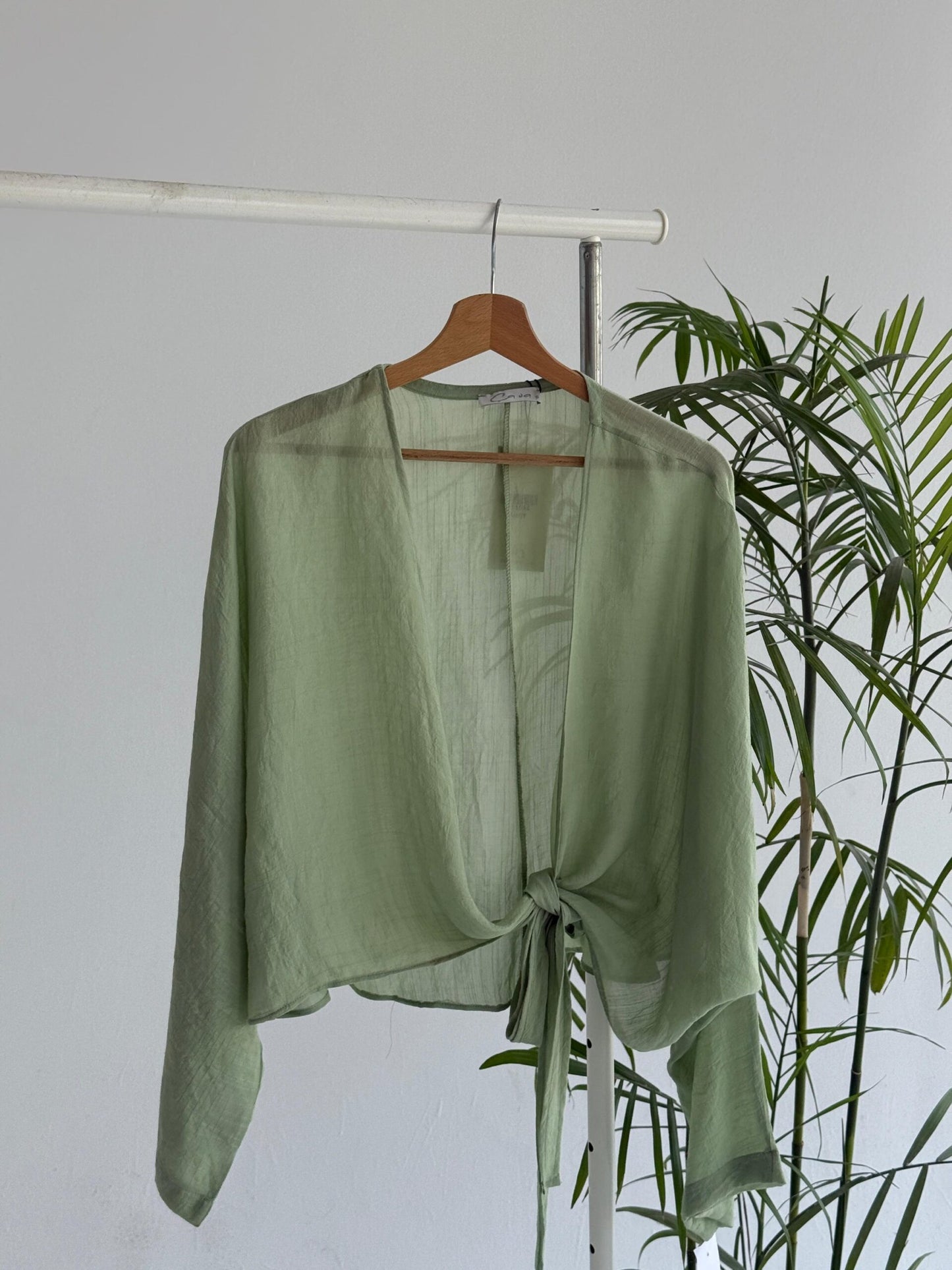 Linen Bolero Blouse - Beige - Amenaa