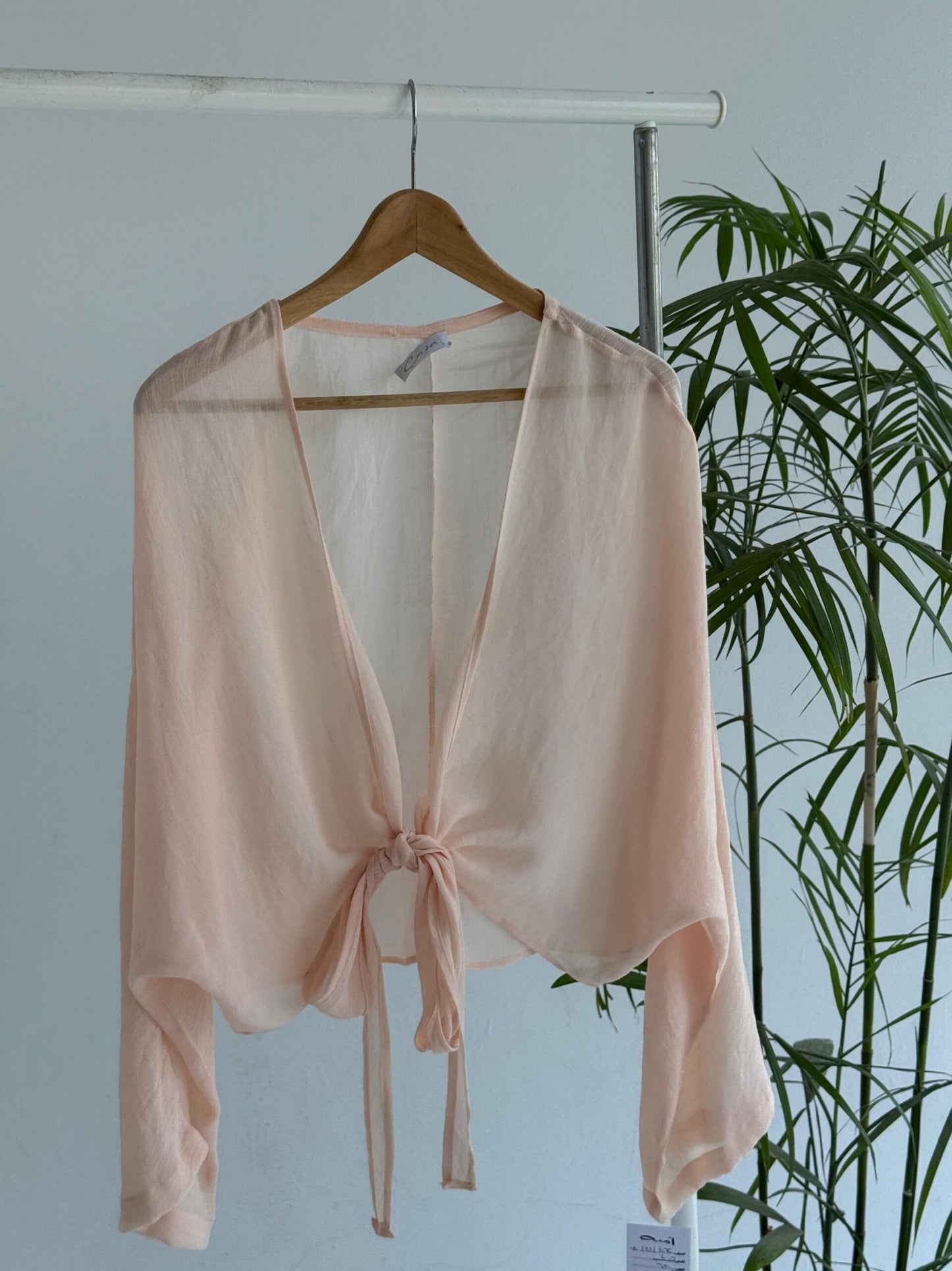 Linen Bolero Blouse - Pink - Amenaa