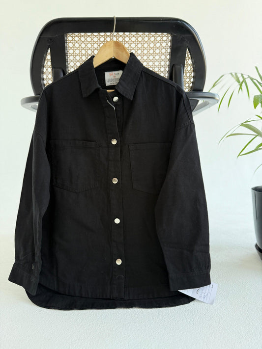 Gabardine Jacket - Black - Amenaa