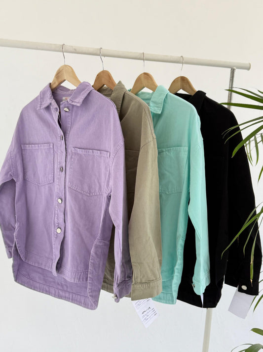 Gabardine Jacket - Aqua - Amenaa