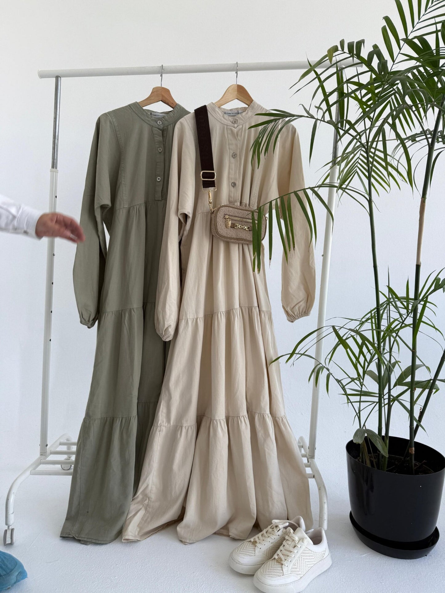 Gabardine Dress - Olive