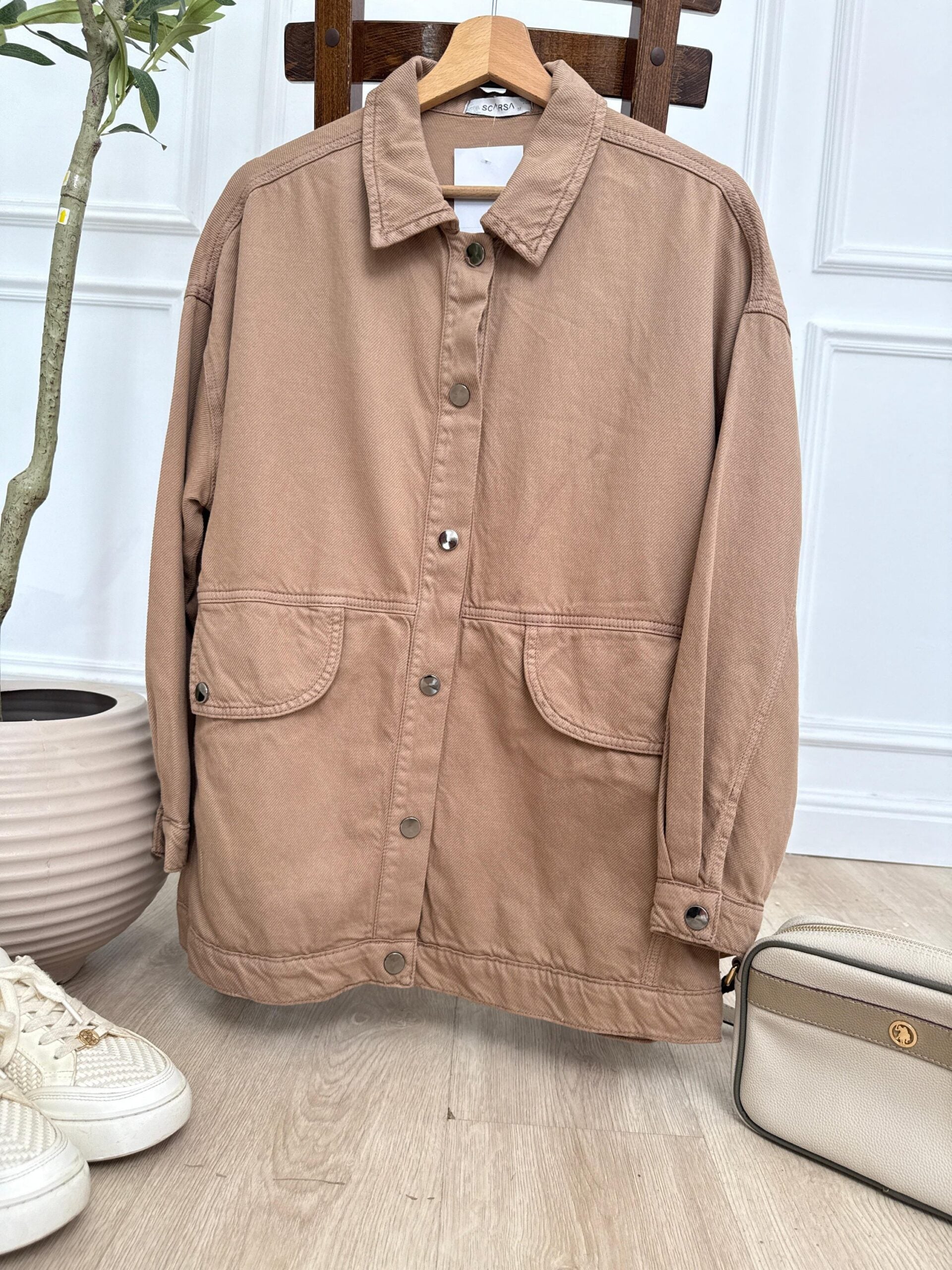New Gabardine Jacket - Coffee Beige - Amenaa