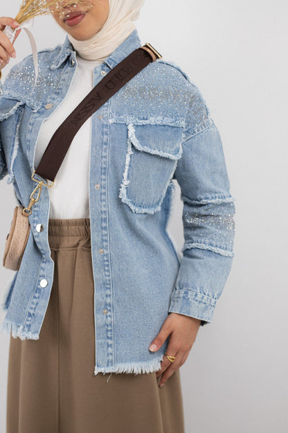 Stras Denim Jacket - Amenaa