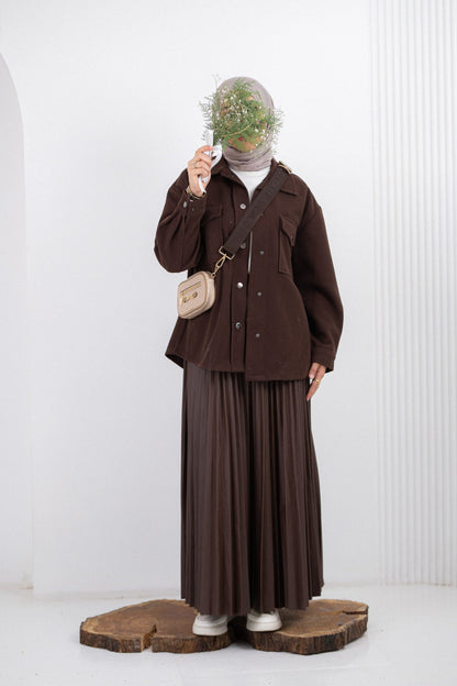 Wool Jacket - Brown - Amenaa