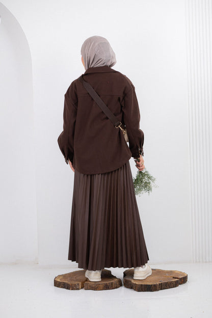 Wool Jacket - Brown - Amenaa