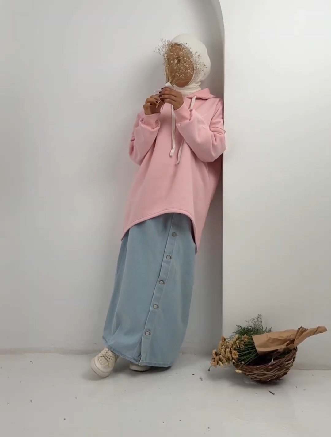 High Low Printed Hoodie - Amenaa