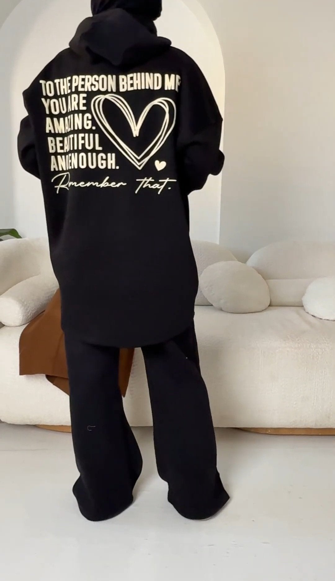 High Low Printed Hoodie - Amenaa