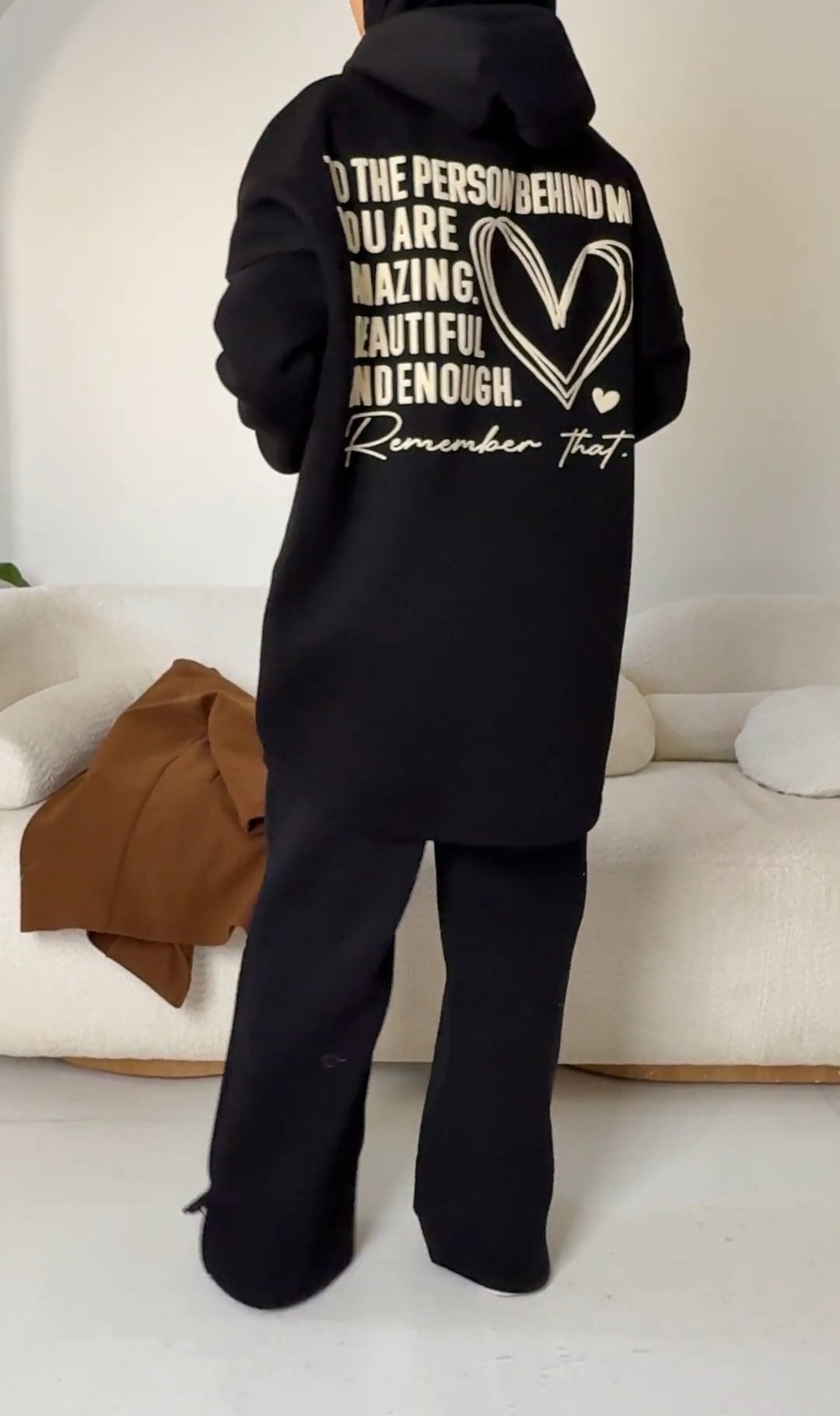 High Low Printed Hoodie - Amenaa