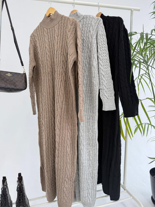 Knitted Dress - Beige