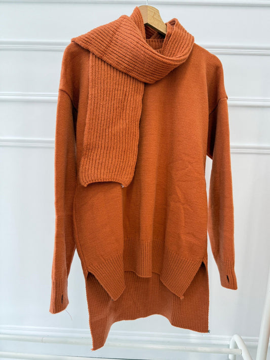 Pullover With Scarf