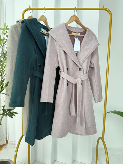 Hooded  Wool Coat - Amenaa