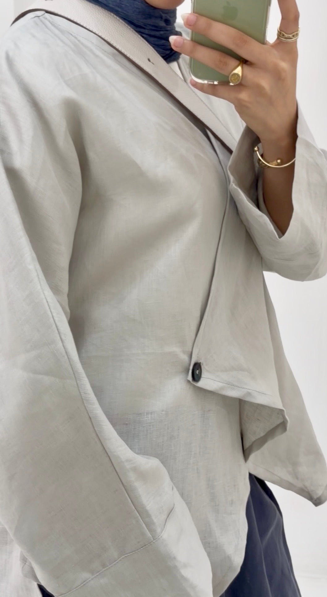 Linen Wrap Front Blouse