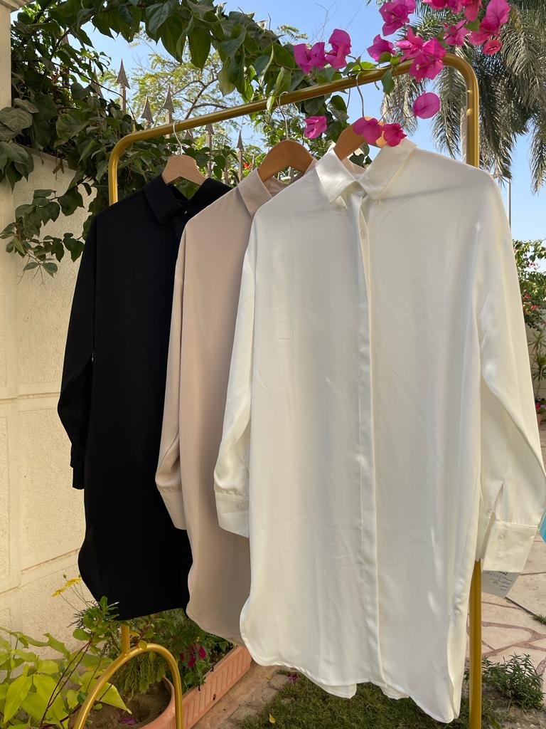 Silk Shirt - Beige - Amenaa